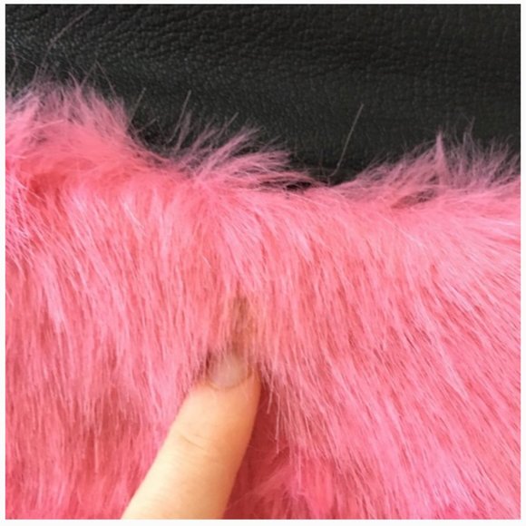 kate spade evening belles steffe faux fur pink black leather clutch purse bag - Picture 13 of 16